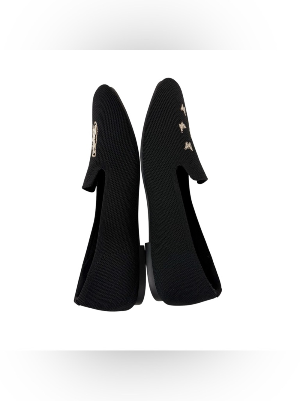 Vivaia Audrey Round Toe Embroidered Loafers Black Butterfly Size 40/9 - Picture 4 of 12